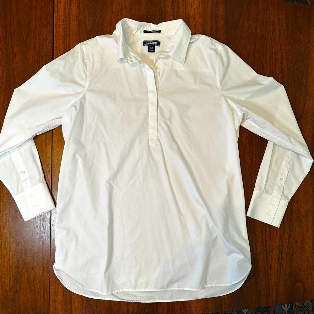 Lands End white button down tunic